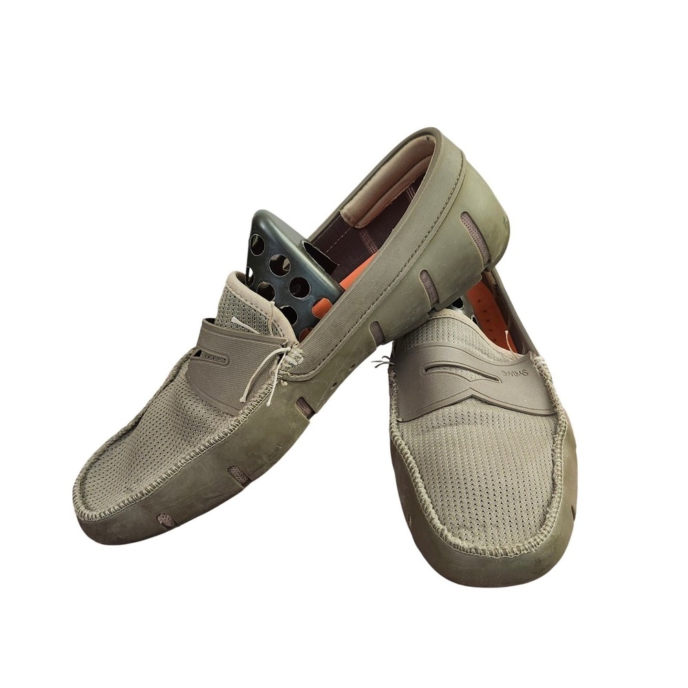 SWIMS Mens Penny Loafer Water Shoes Olive Green Mesh Rubber Driver Size 10